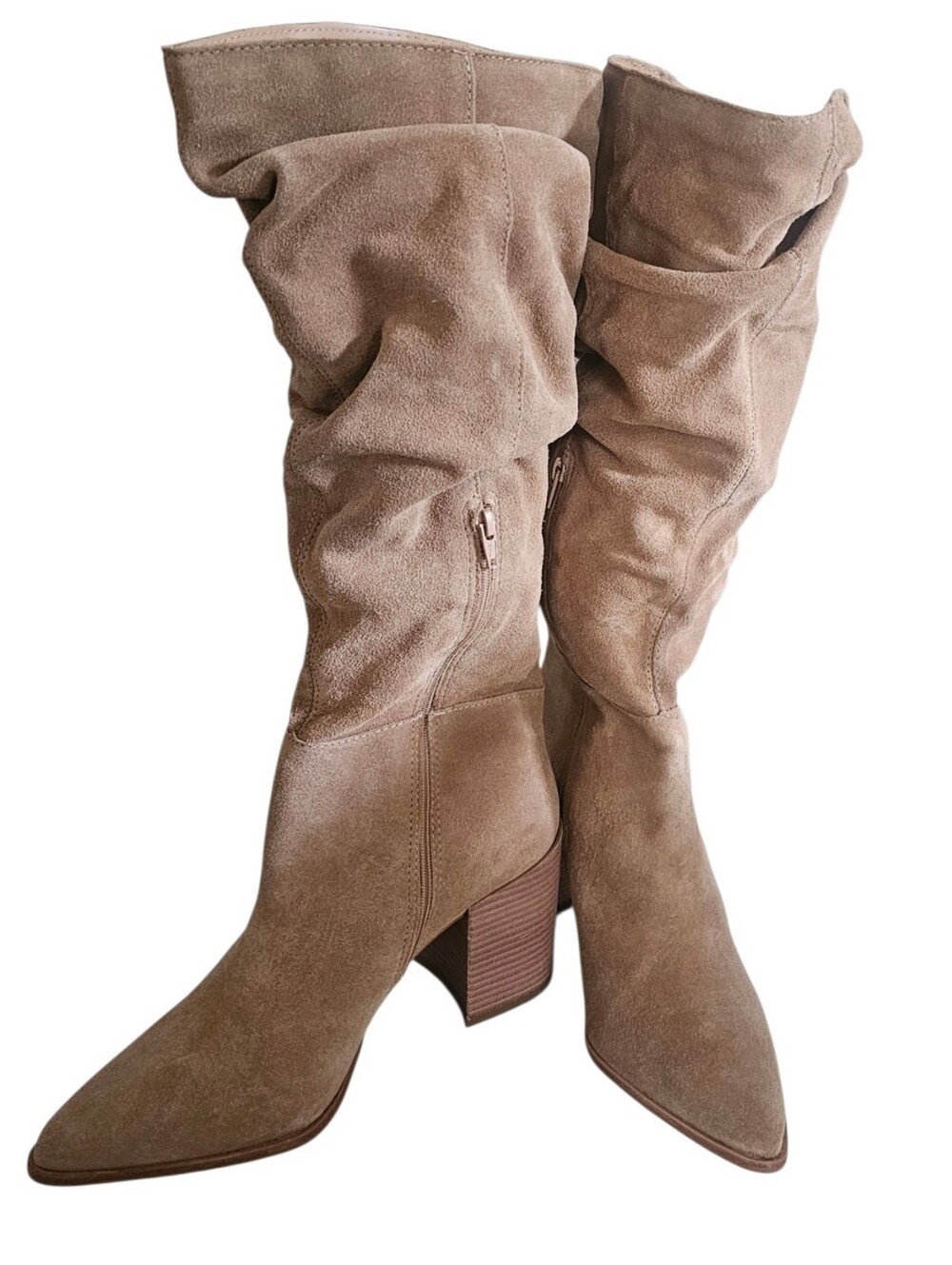Steve Madden Haimi Suede Slouch Knee High Boots 9.5 Pointed Toe Boho Western